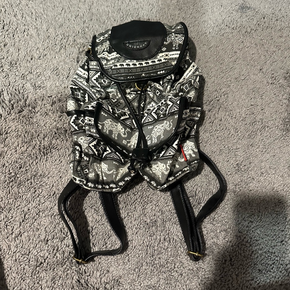 Black and White Patterned Backpack